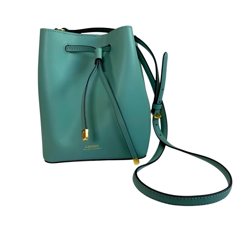 Lauren Ralph Lauren Green and Blue Crossbody Bag with Gold Accents